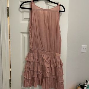 Dusty pink ruffle dress